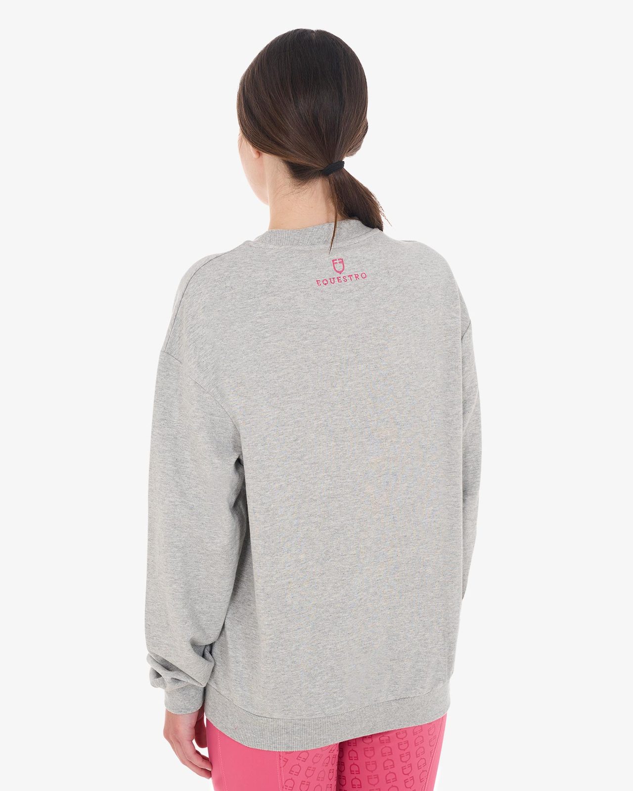 Women's crewneck sweatshirt with sponge lettering