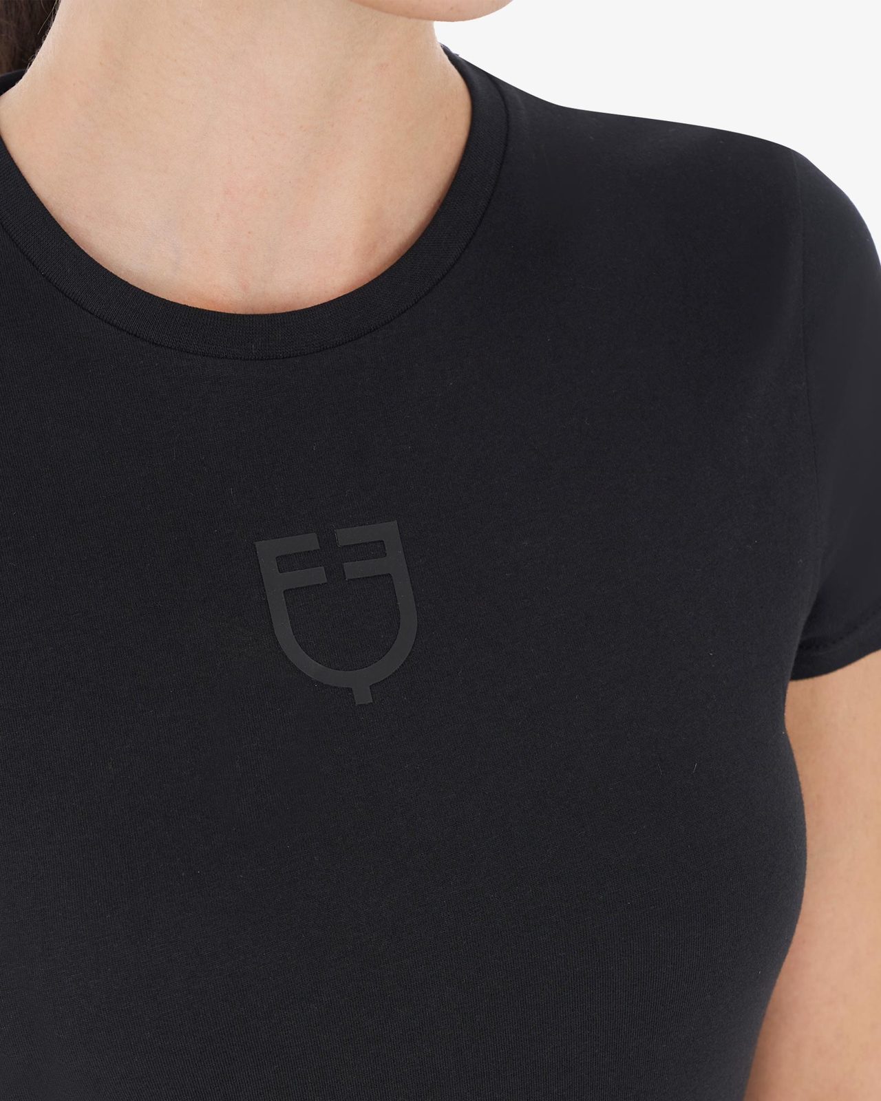 T-shirt basic donna con logo tono su tono