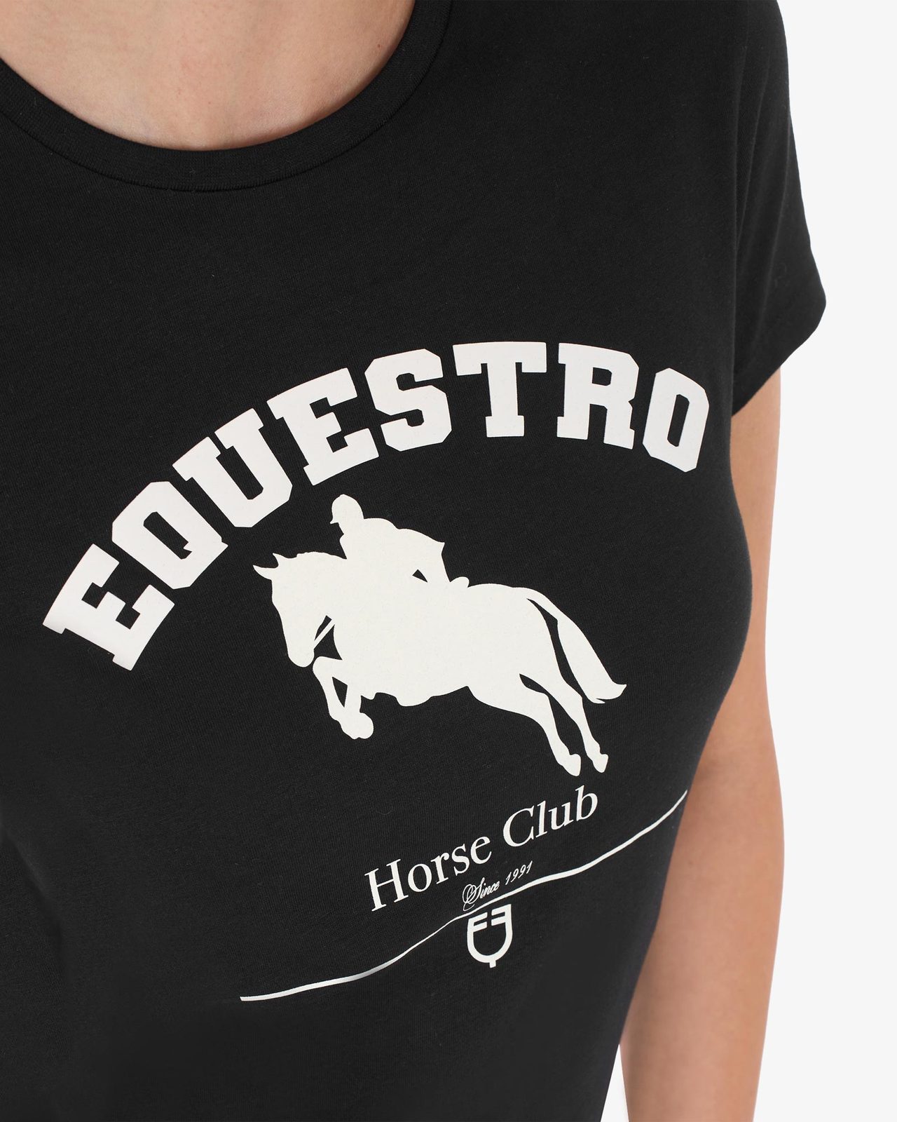 T-shirt donna Jumping Horse Club in cotone