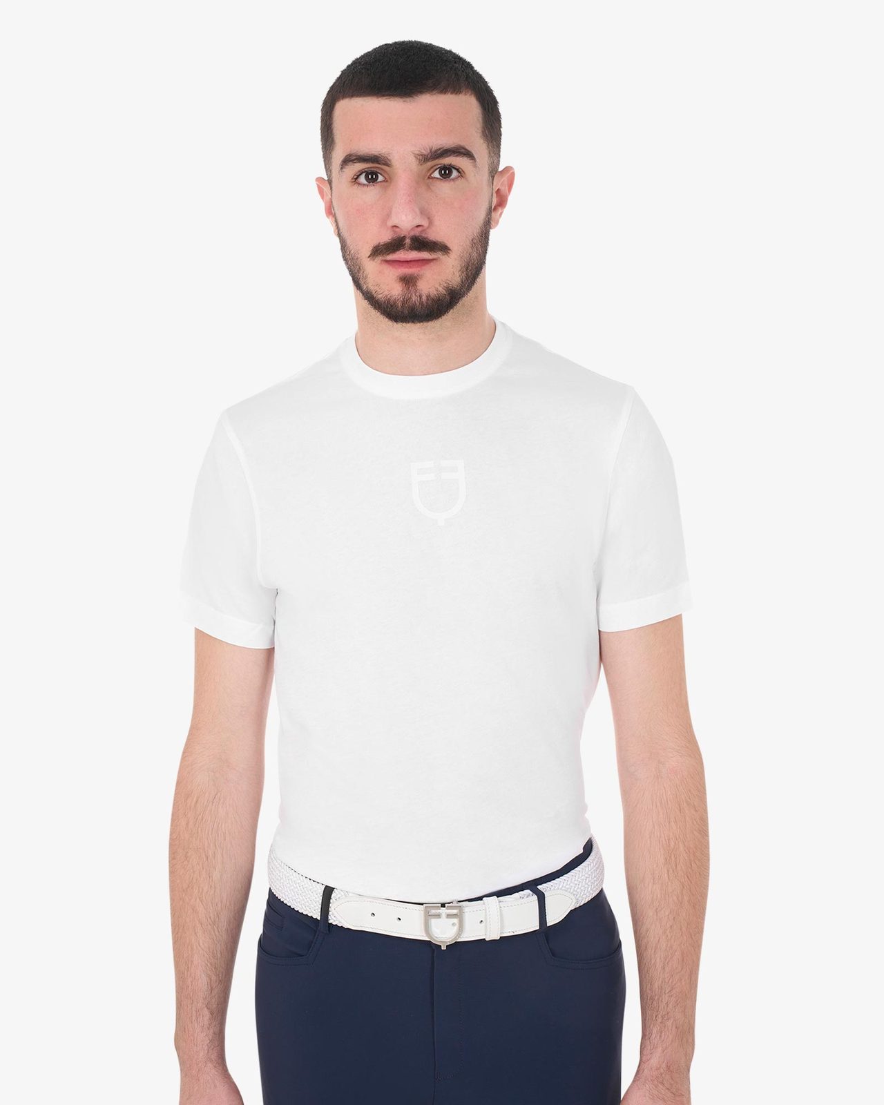 Men's basic T-shirt with tone-on-tone logo