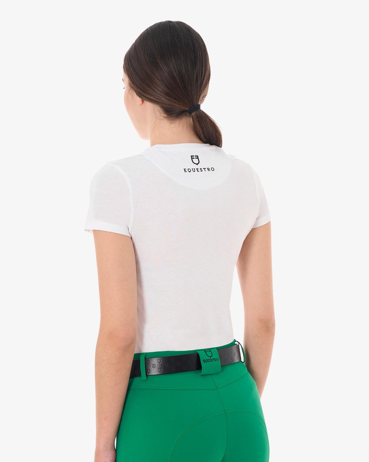 T-shirt donna Stripe Horse Club in cotone