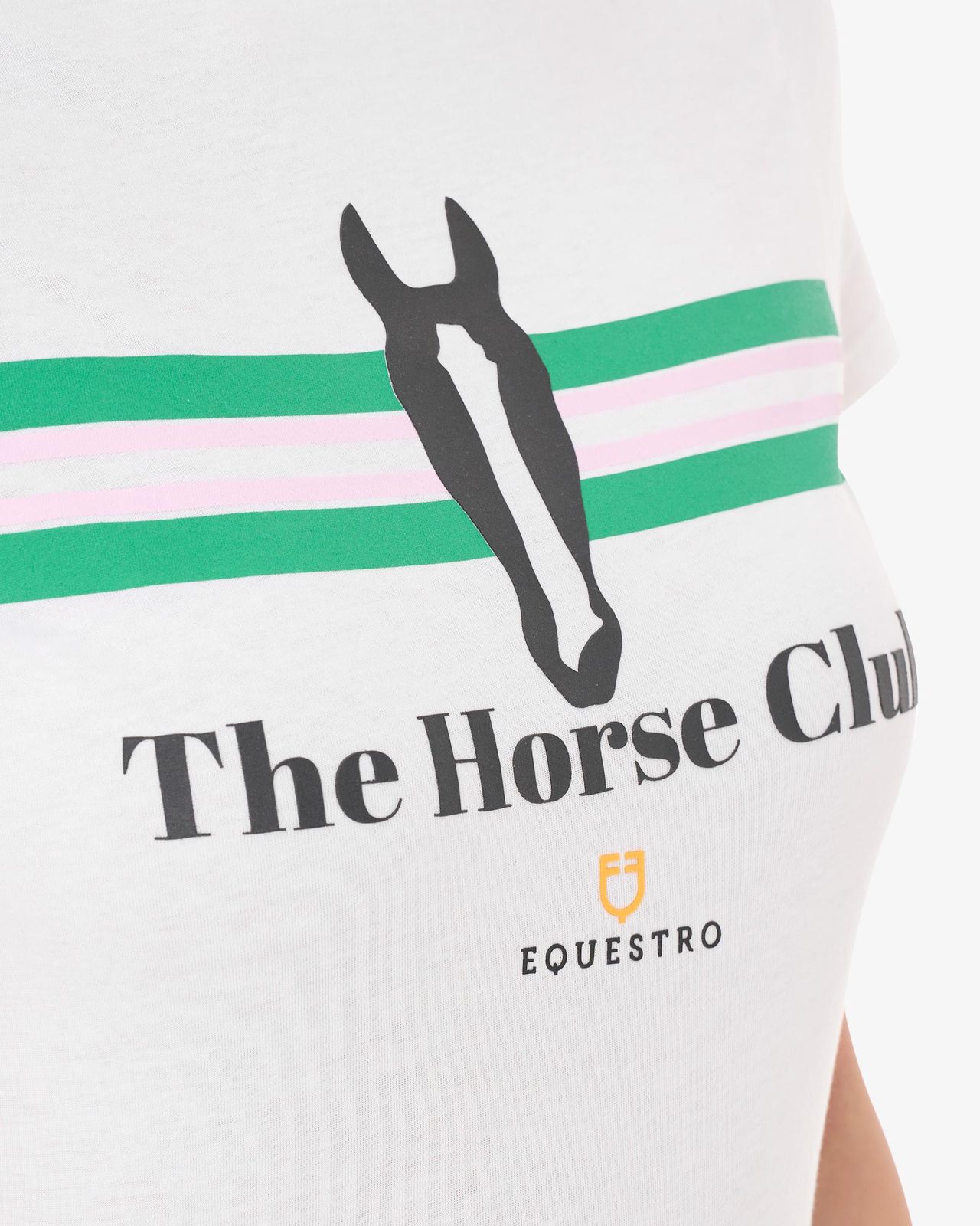 T-shirt donna Stripe Horse Club in cotone