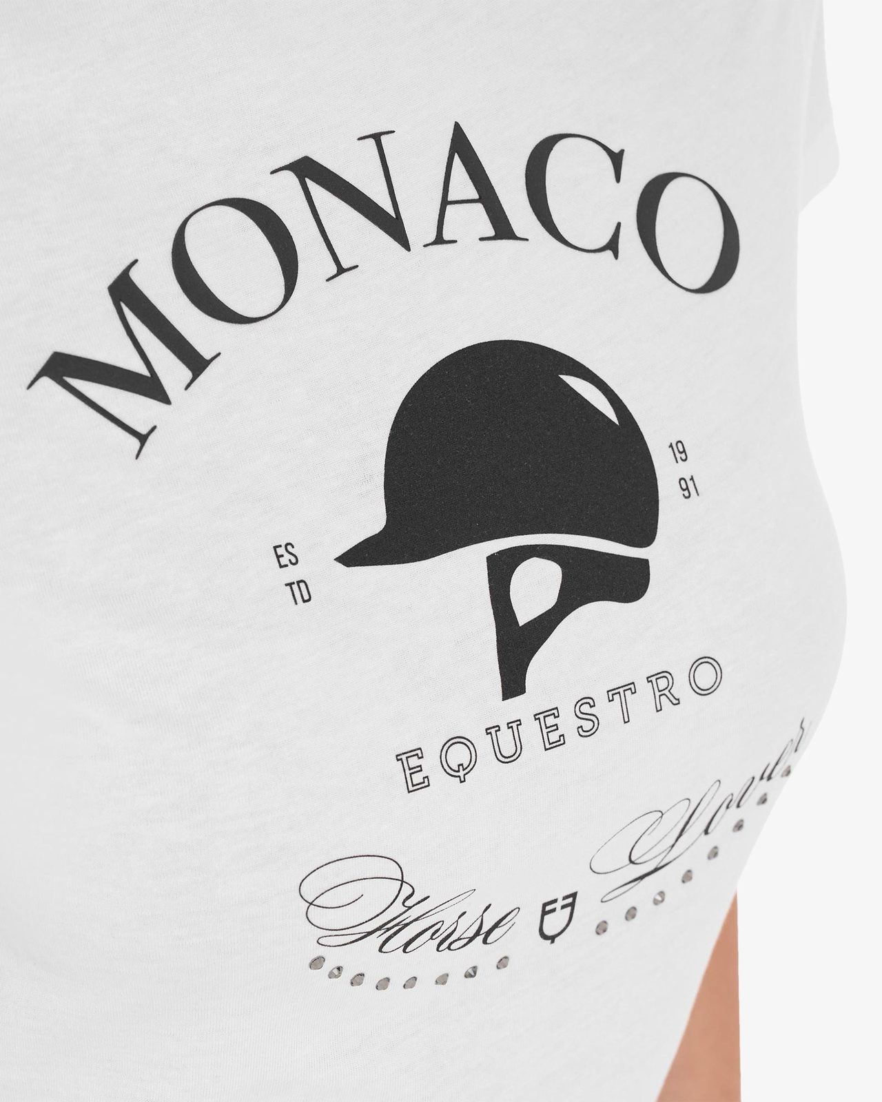 T-shirt donna Monaco in cotone con strass