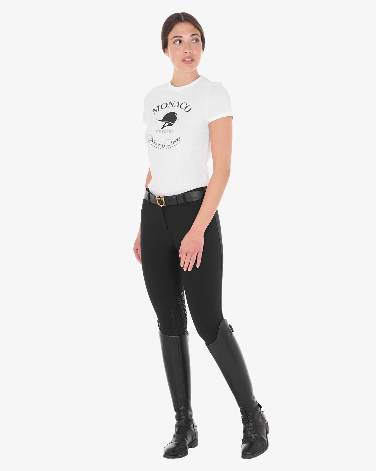 T-shirt donna Monaco in cotone con strass
