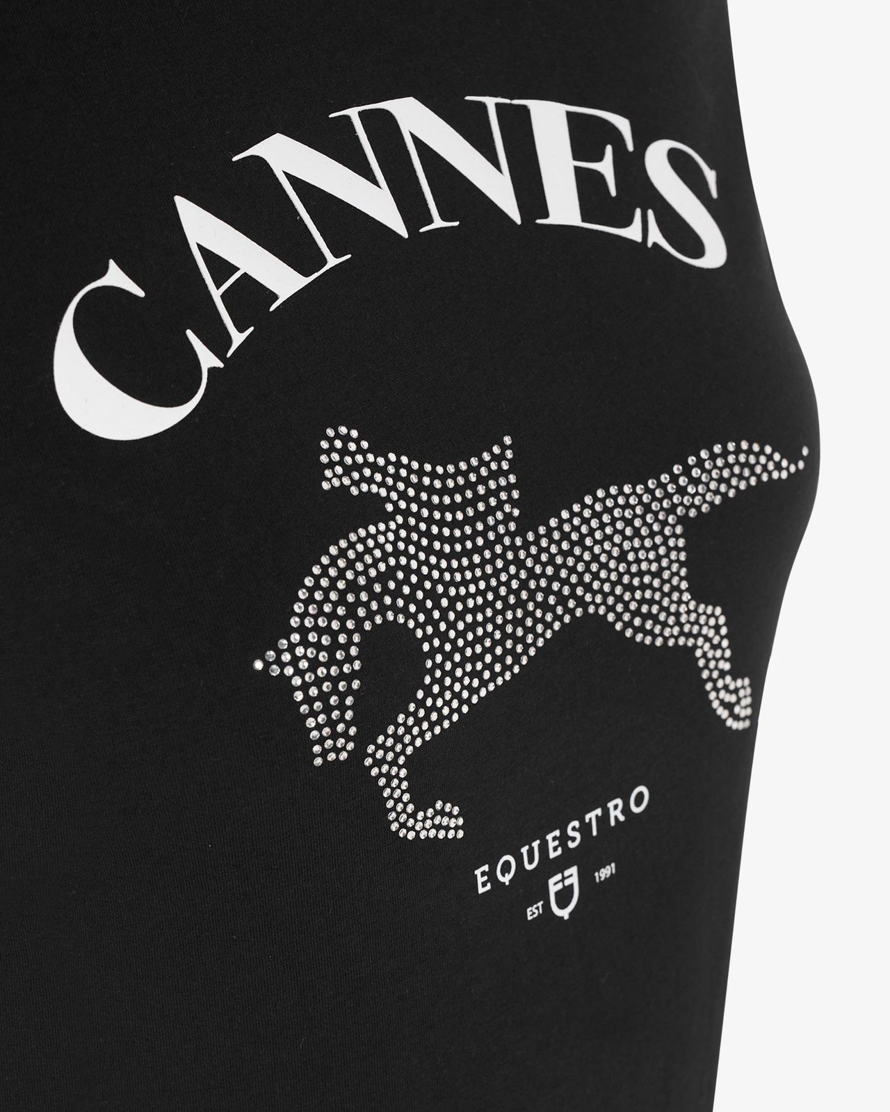 T-shirt donna Cannes in cotone con strass