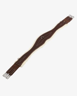 Jumping girth with synthetic lambskin