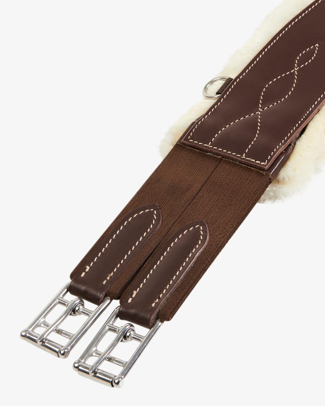 Jumping girth with synthetic lambskin