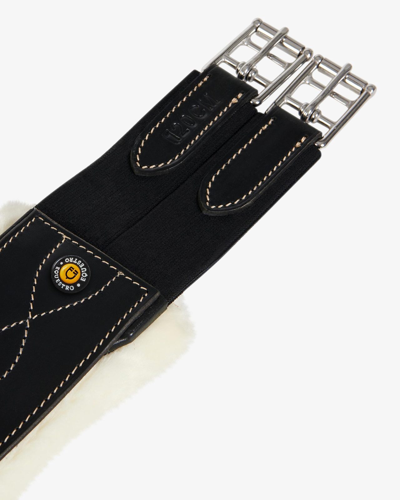 Jumping girth with synthetic lambskin