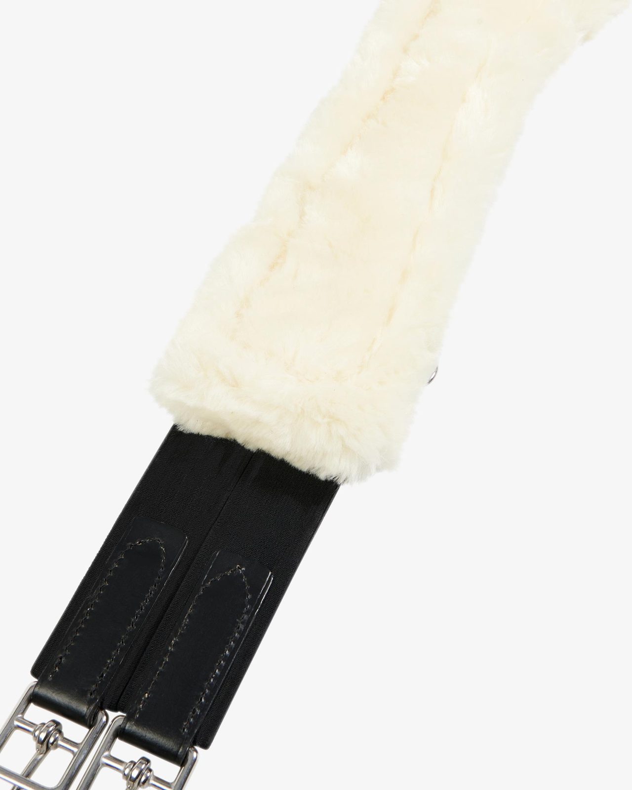 Jumping girth with synthetic lambskin