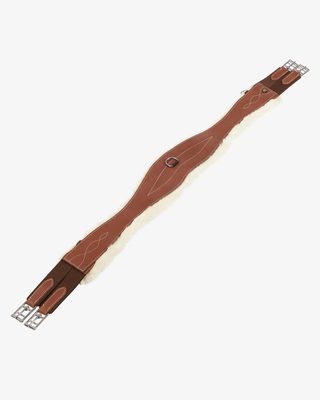 Jumping girth with synthetic lambskin