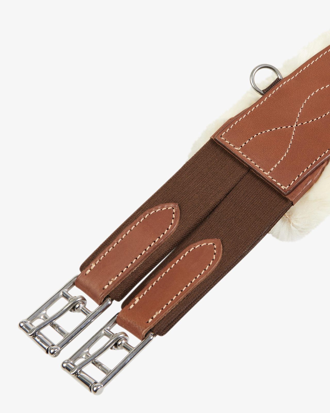 Jumping girth with synthetic lambskin