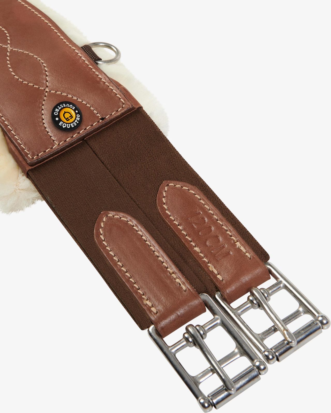 Jumping girth with synthetic lambskin