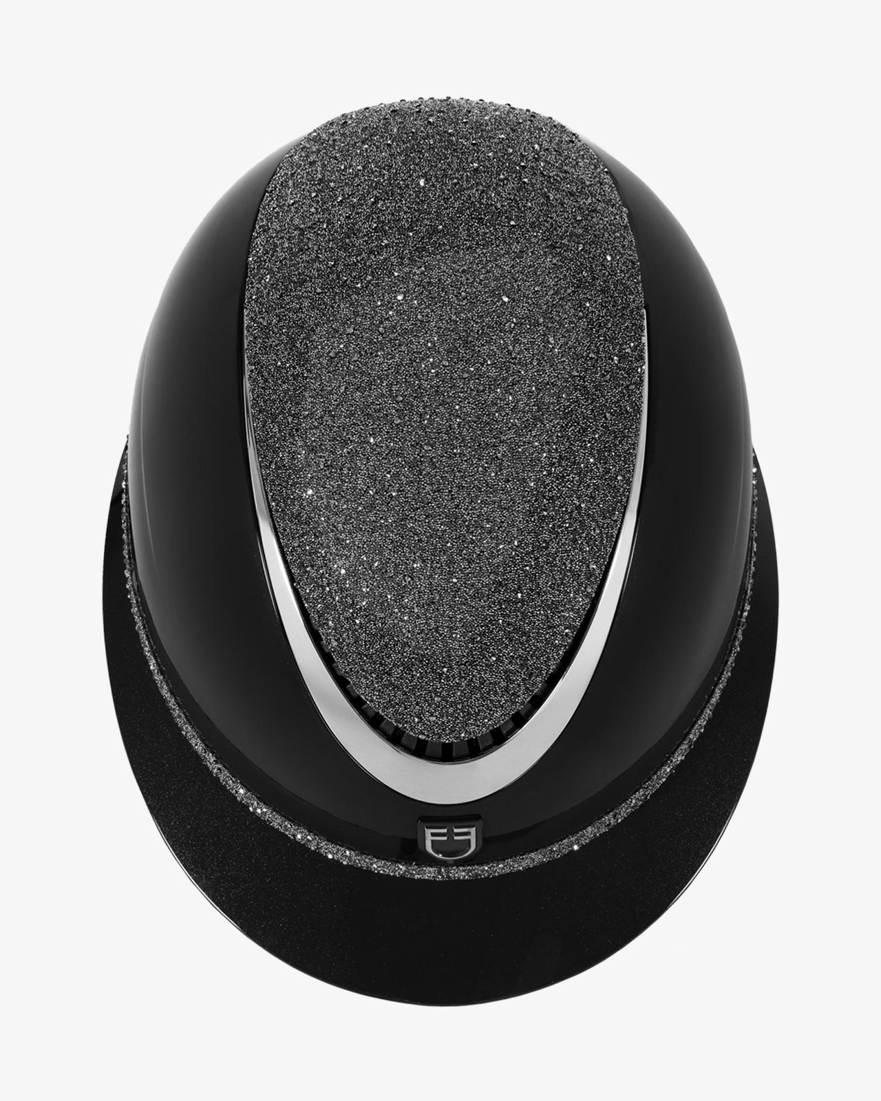 Helmet with wide visor and rhinestones homologation EN 1384-2023
