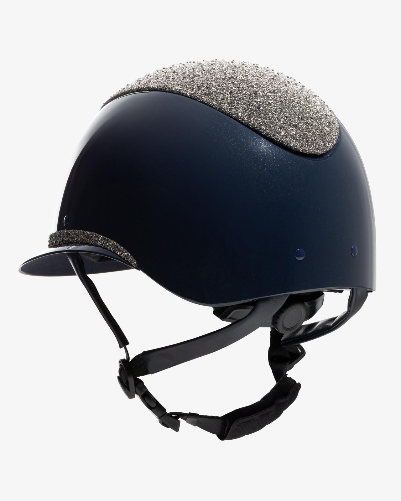Cap con visiera larga e brillantini omologazione EN 1384-2023