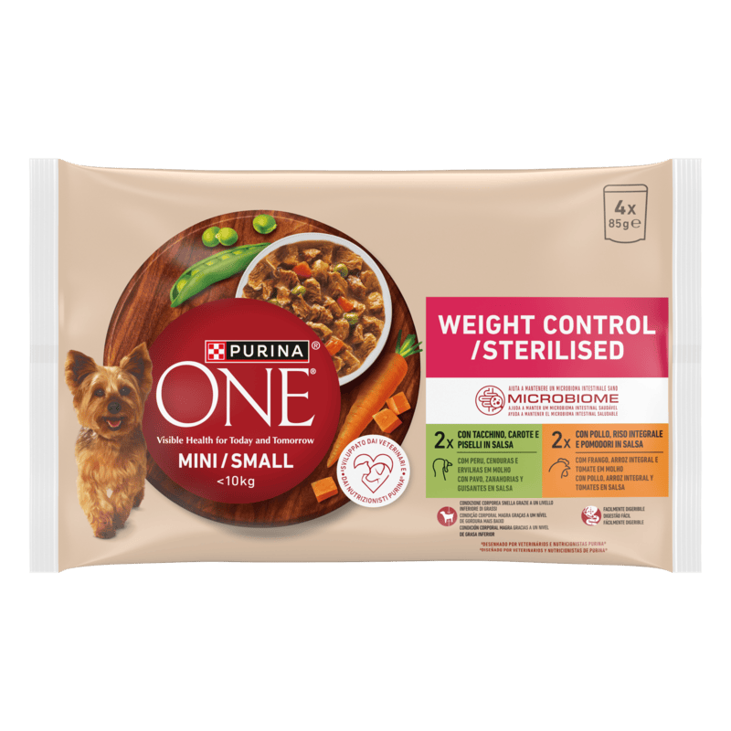 Purina ONE MINI Adult 4x85g Pollo e Manzo in Salsa - Purina Shop Busta x340g