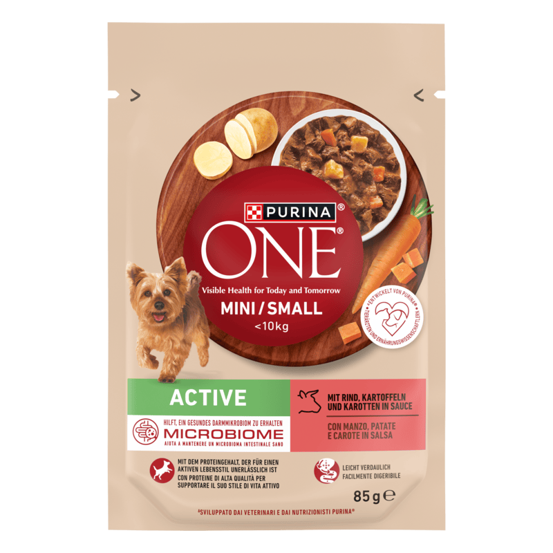 Purina ONE MINI Adult 4x85g Pollo e Manzo in Salsa - Purina Shop busta x85g