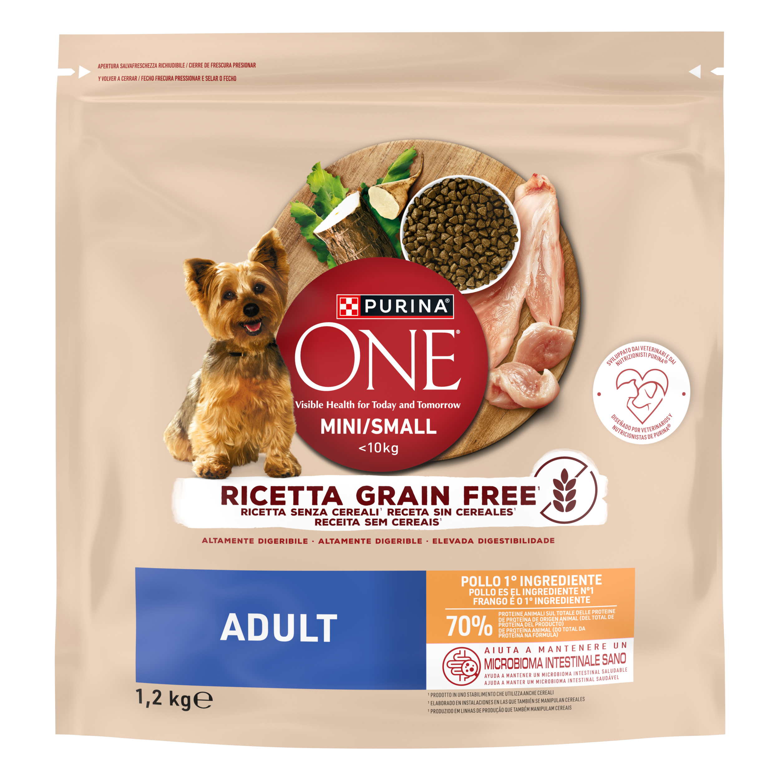 Purina ONE MINI Grain Free 1,2kg Pollo