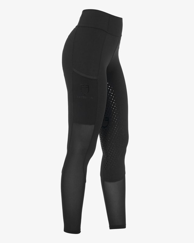 Women's full grip leggings with perforated inserts