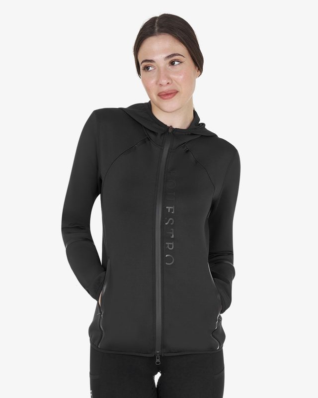 Women's technical sweatshirt in jersey with zip