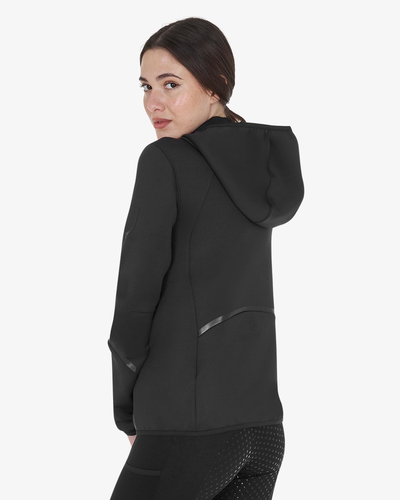 Women's technical sweatshirt in jersey with zip