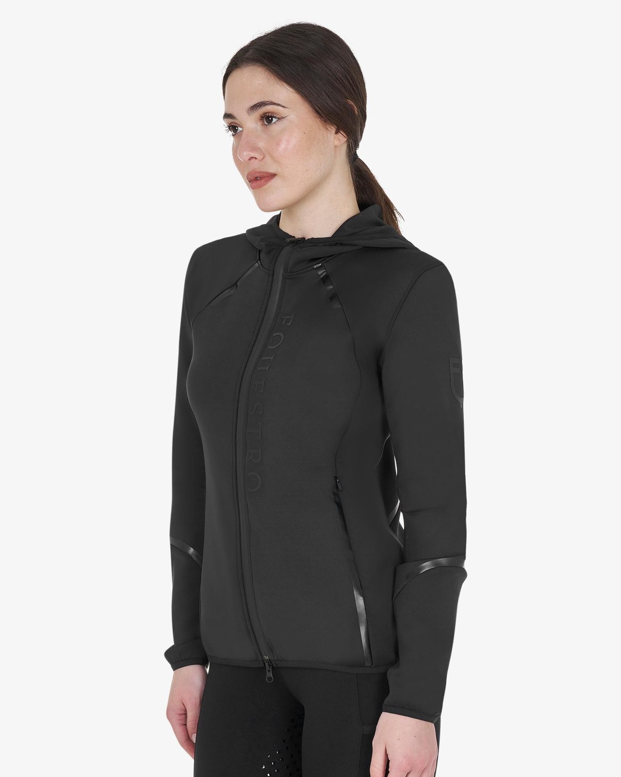Women's technical sweatshirt in jersey with zip