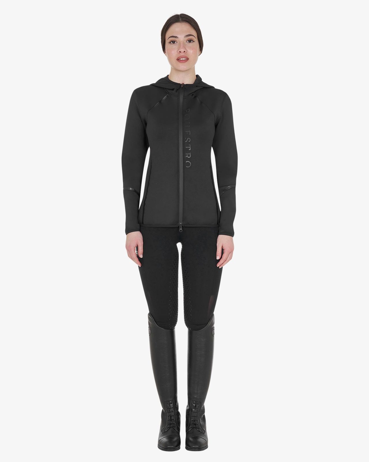 Women's technical sweatshirt in jersey with zip