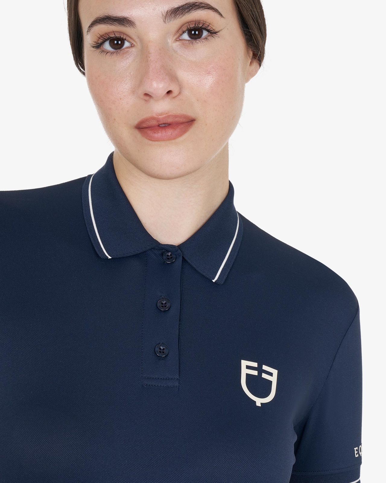 Polo donna slim fit in tessuto traspirante