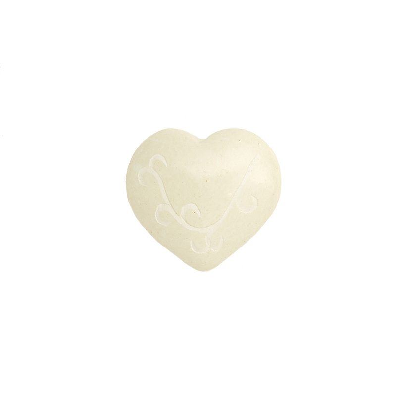 Cuore di pietra saponaria bianco naturale