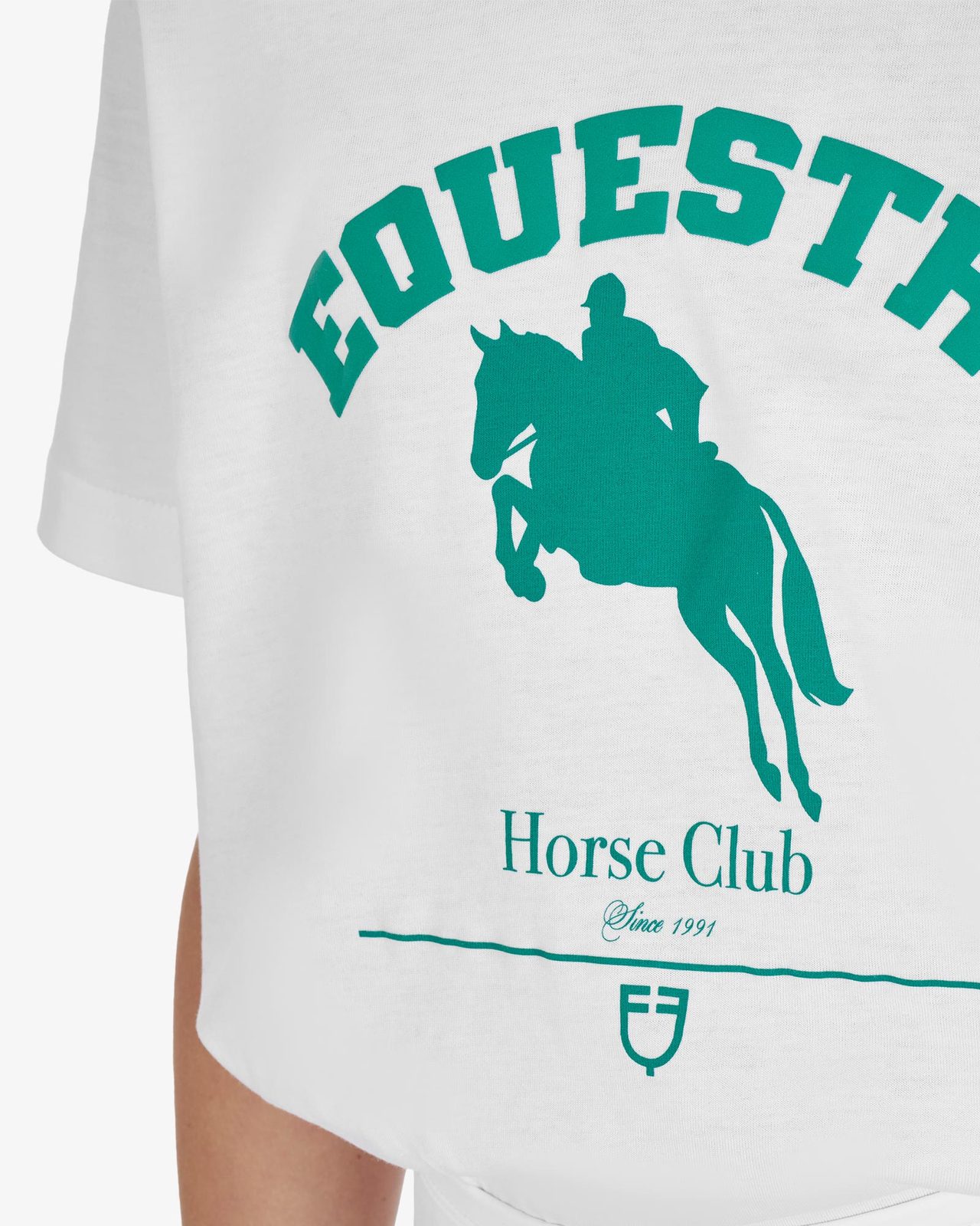 T-shirt bambina Jumping Horse Club in cotone