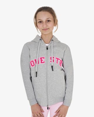 Kids' hoodie with zip and sponge lettering