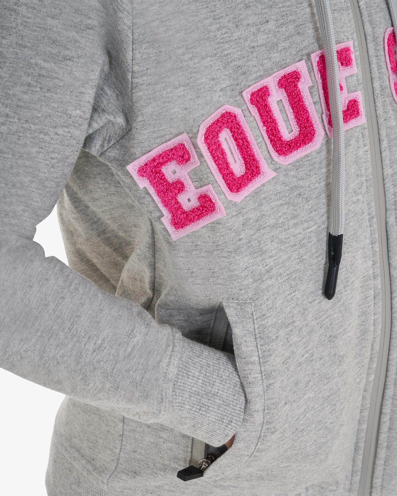 Kids' hoodie with zip and sponge lettering
