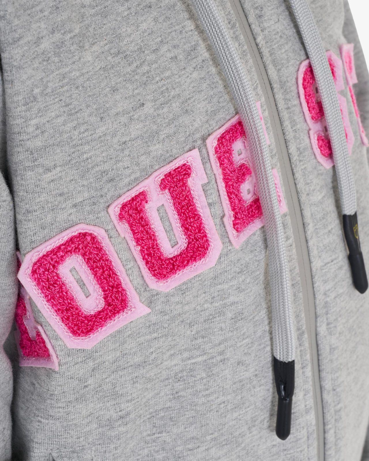 Kids' hoodie with zip and sponge lettering