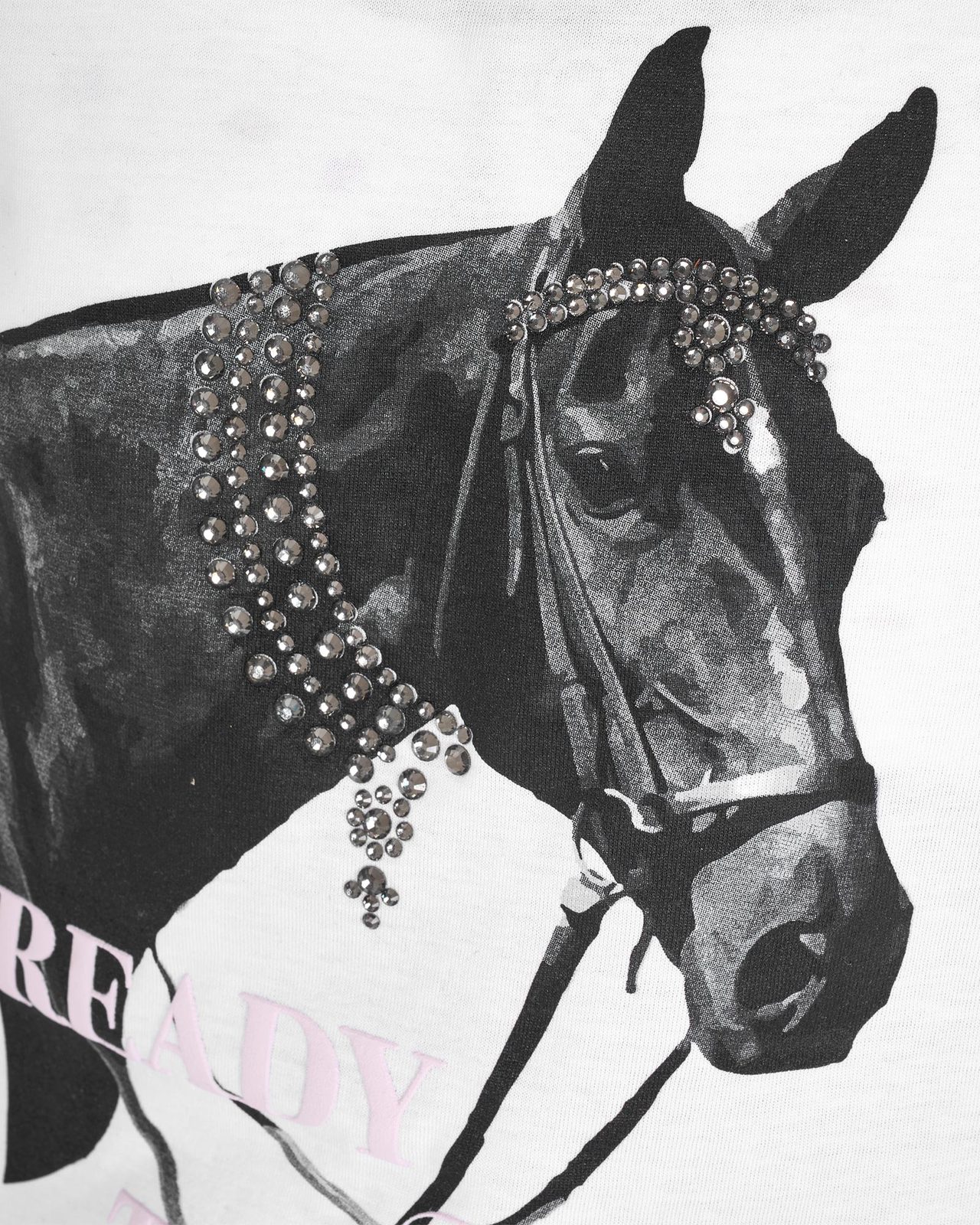 T-shirt bambina Ready To The Party in cotone con strass