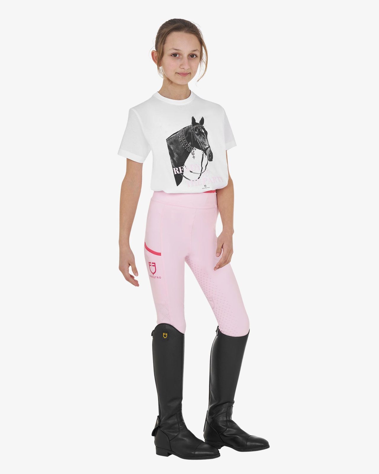 T-shirt bambina Ready To The Party in cotone con strass