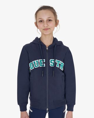 Kids' hoodie with zip and sponge lettering