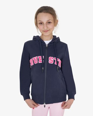 Kids' hoodie with zip and sponge lettering