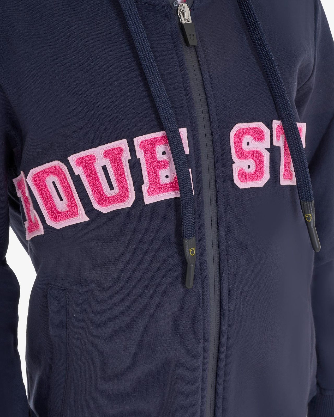 Kids' hoodie with zip and sponge lettering