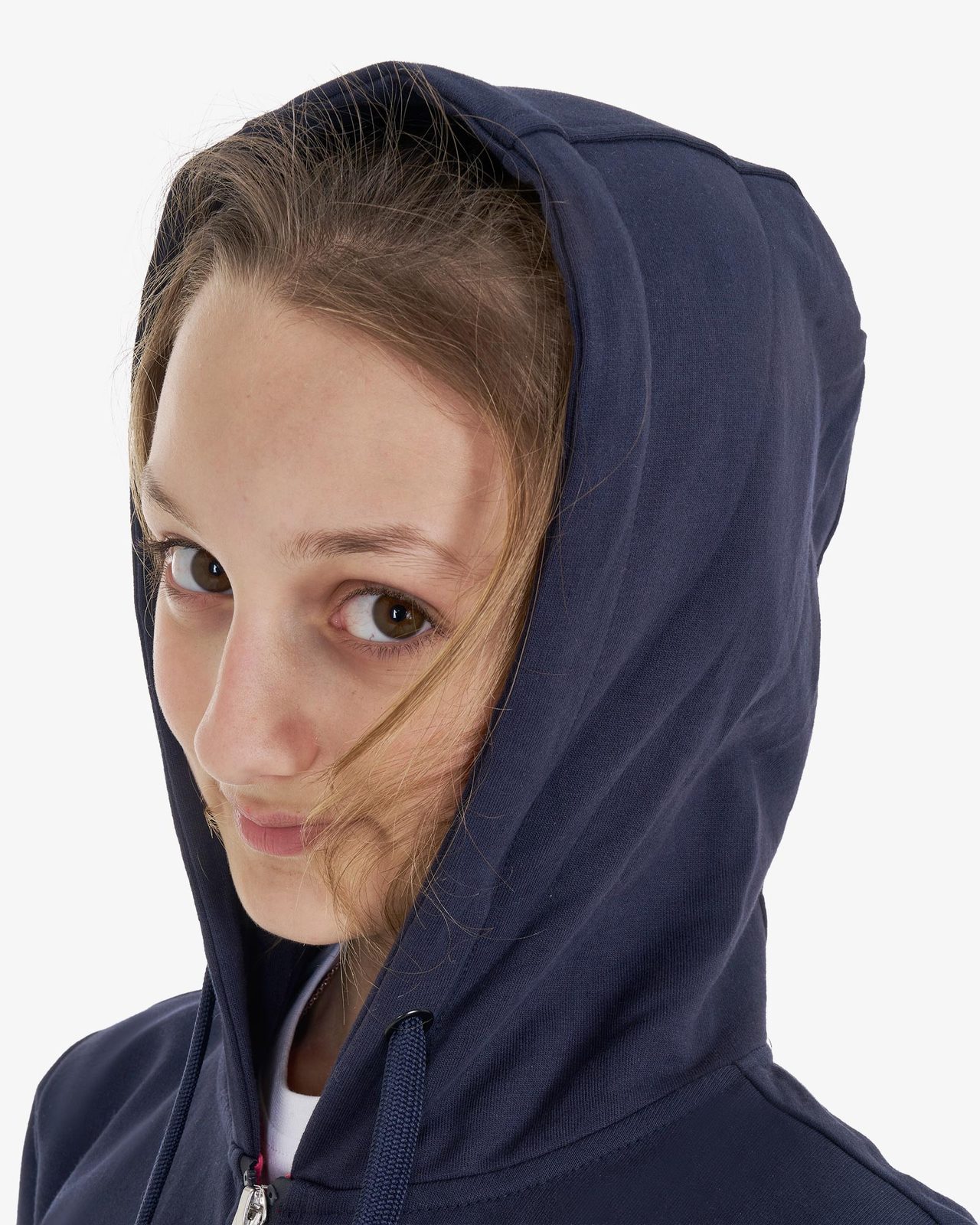 Kids' hoodie with zip and sponge lettering