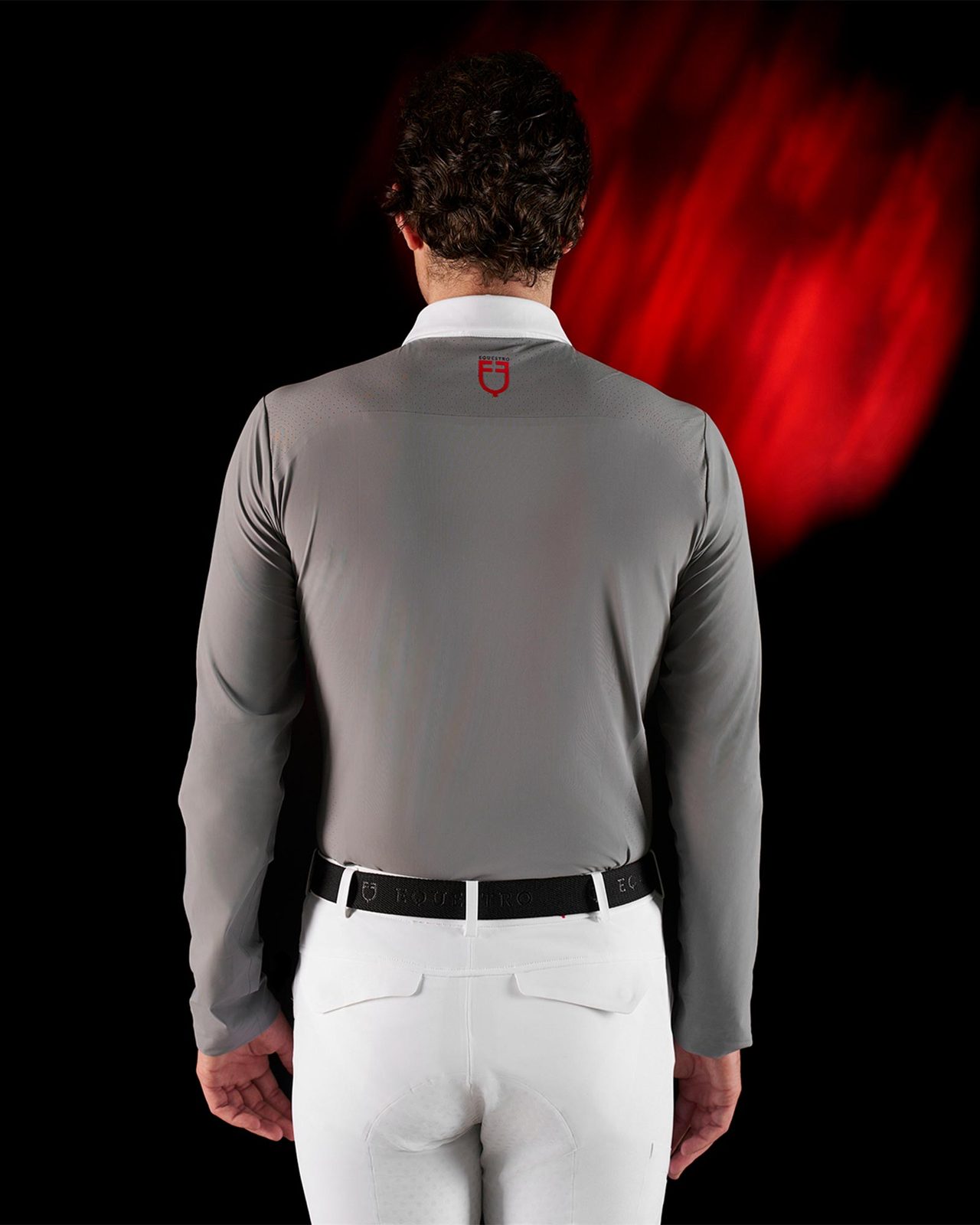 Polo concorso uomo Equestro Ridertechnology manica lunga bottoni