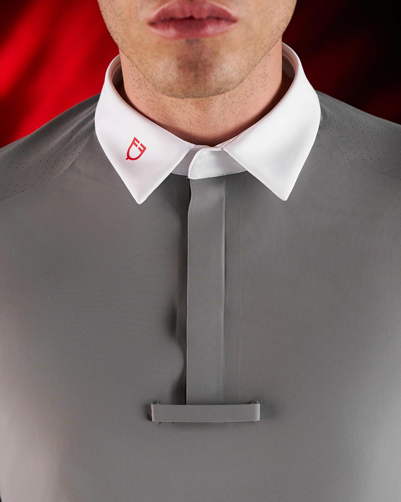 Polo concorso uomo Equestro Ridertechnology manica lunga bottoni