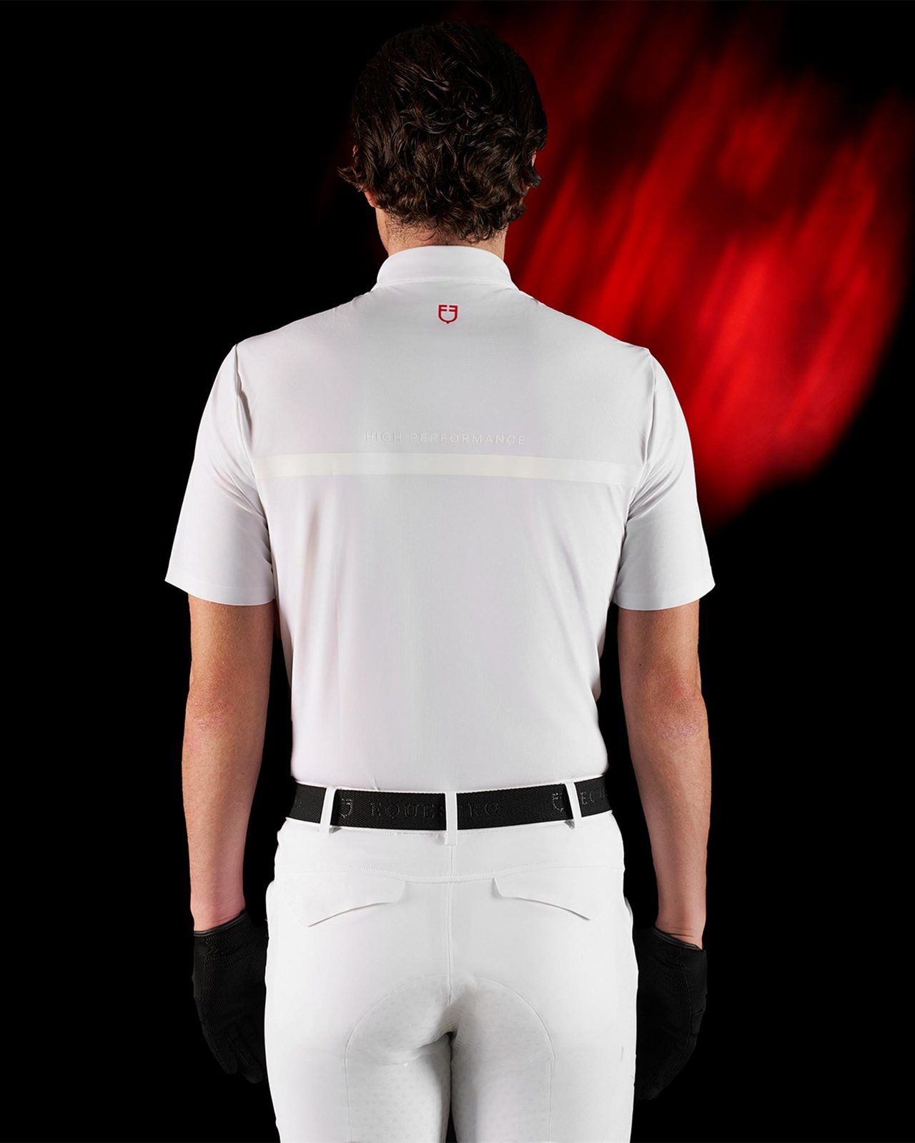 Polo concorso uomo Equestro Ridertechnology manica corta e zip