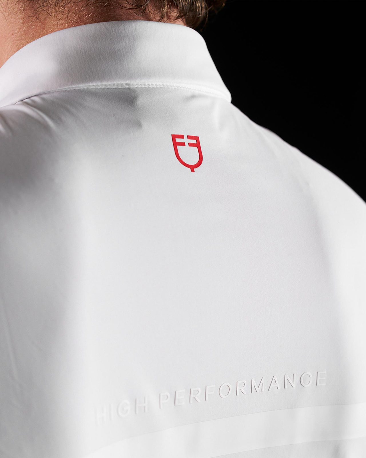 Polo concorso uomo Equestro Ridertechnology manica corta e zip