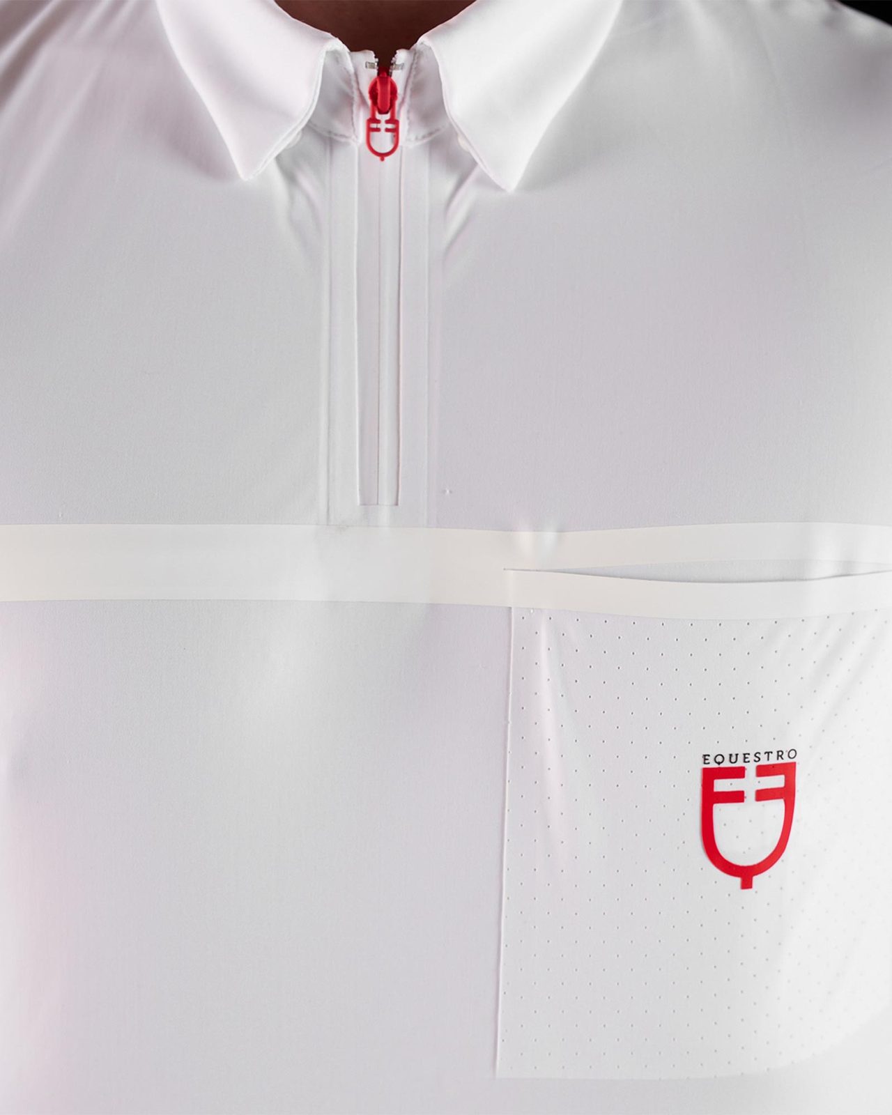 Polo concorso uomo Equestro Ridertechnology manica corta e zip