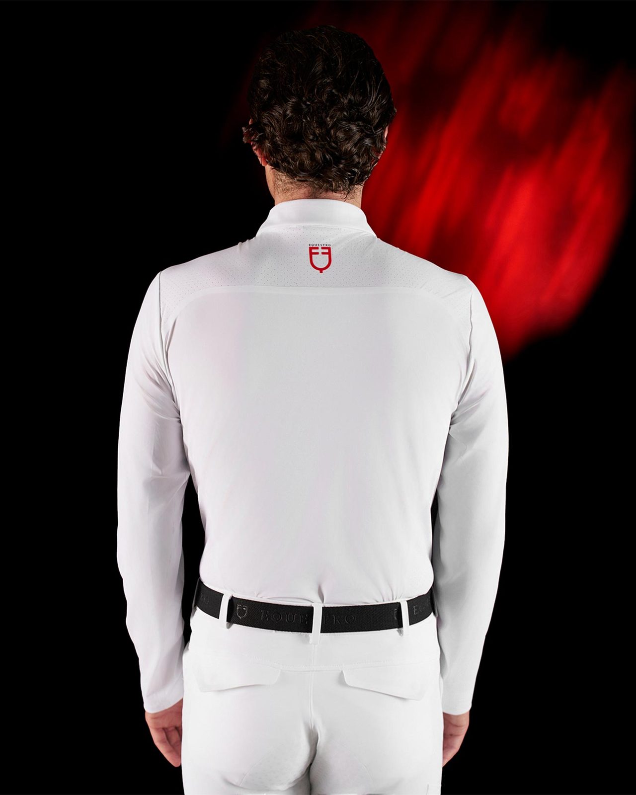 Polo concorso uomo Equestro Ridertechnology manica lunga bottoni