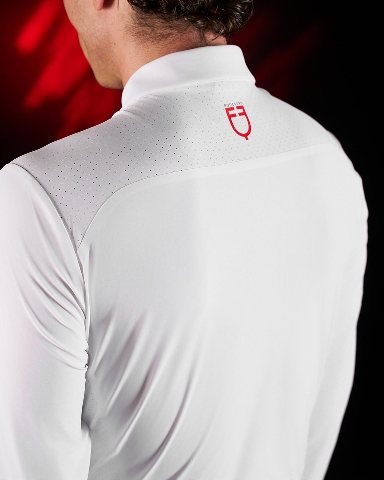 Polo concorso uomo Equestro Ridertechnology manica lunga bottoni