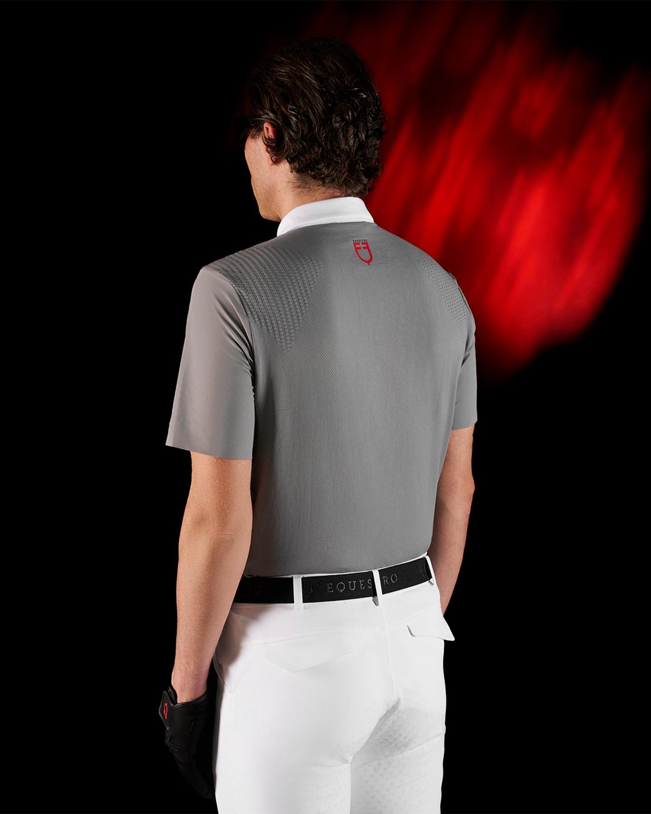 Polo concorso uomo Equestro Ridertechnology manica corta bottoni