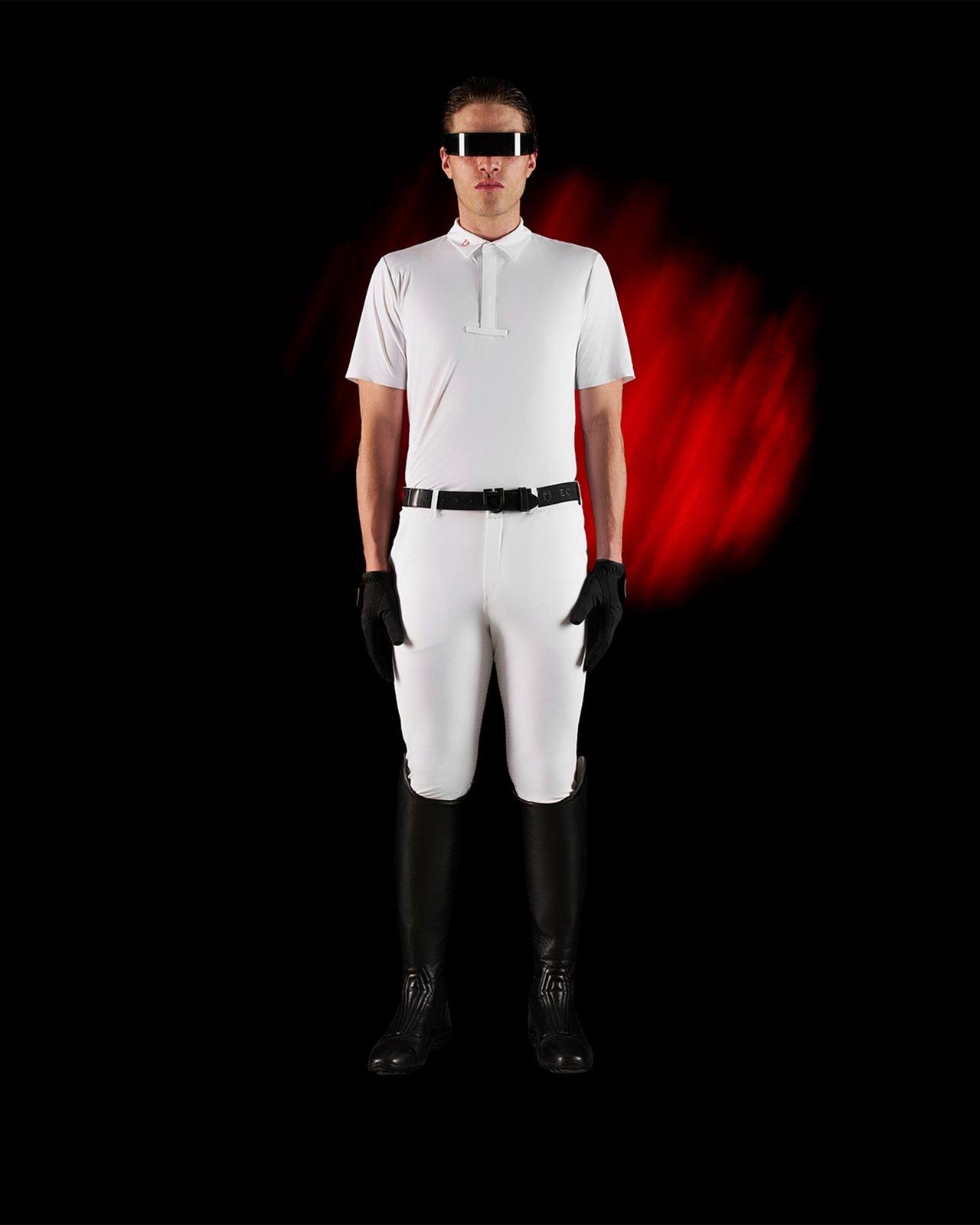 Polo concorso uomo Equestro Ridertechnology manica corta bottoni