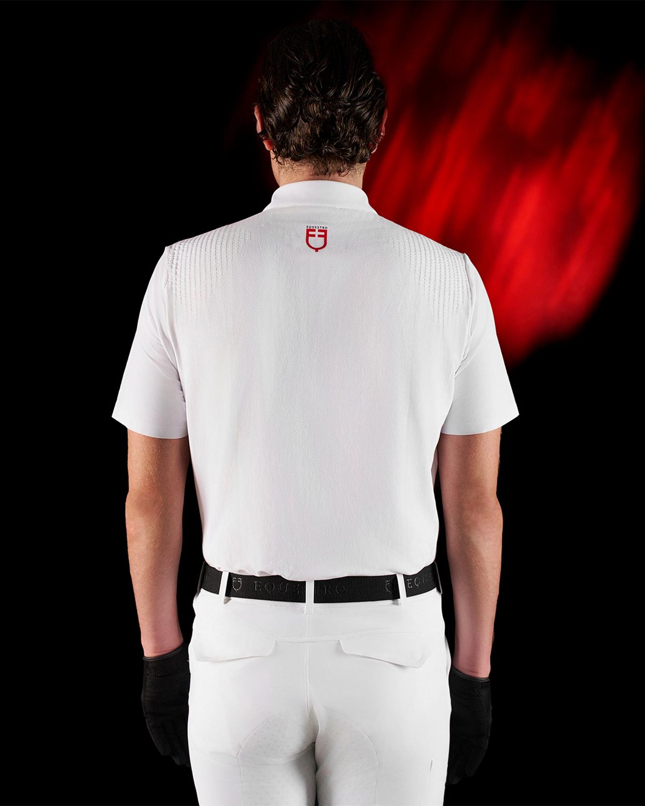 Polo concorso uomo Equestro Ridertechnology manica corta bottoni