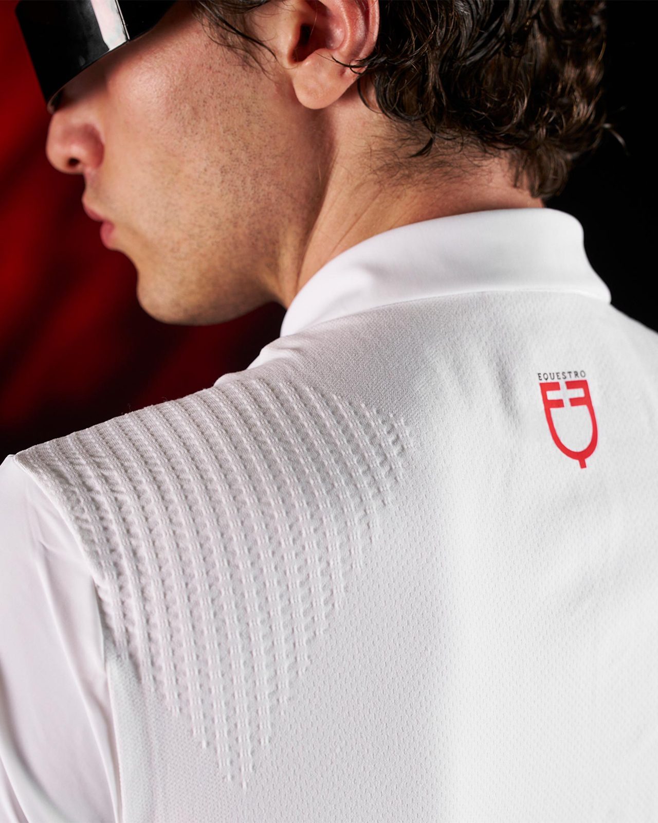 Polo concorso uomo Equestro Ridertechnology manica corta bottoni