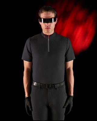 Polo allenamento uomo Equestro Ridertechnology maniche corte e zip